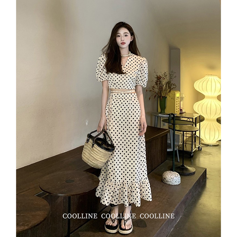 coolline林子安妮波点法式浪漫
