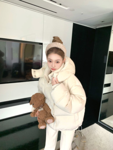 COOLLINE林子熙小奶包 国标雪尼尔羽绒服俏皮可爱可拆卸连帽外套