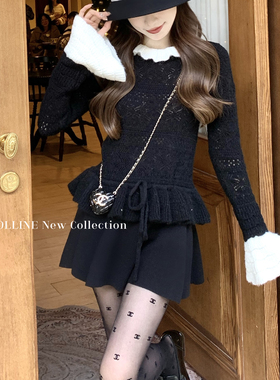 COOLLINE林子熙 搭配一整期的黑色高腰裙裤百搭a字设计感半裙女