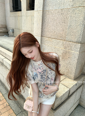 COOLLINE林子熙 Romance樱岛情书 马海毛重工针织衫刺绣花卉上衣