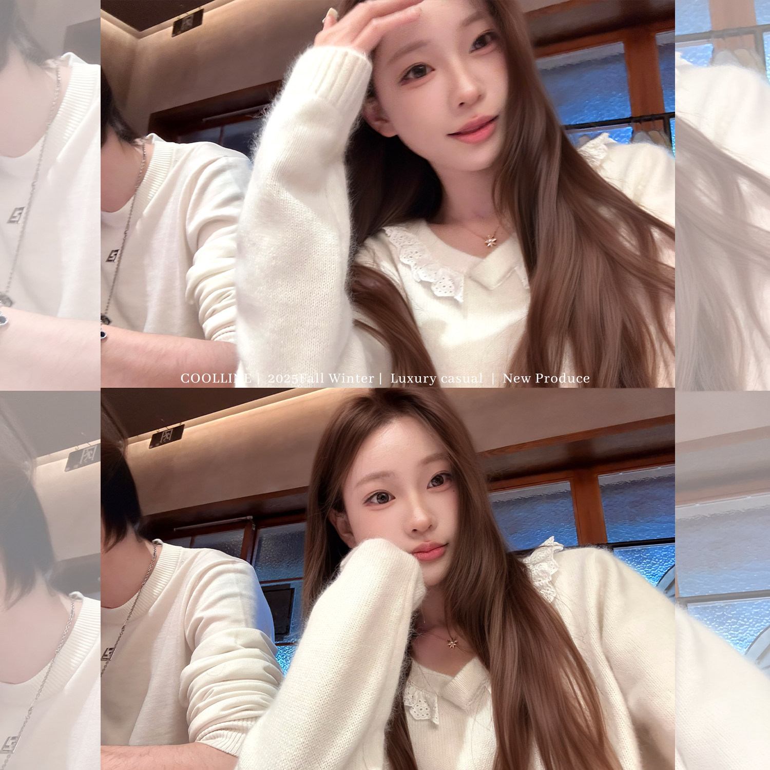 COOLLINE林子熙 初雪降临cupids 温柔蕾丝拼接浣熊绒拉毛针织套装,女装/女士精品,时尚套装,淘宝优惠券,粉丝福利购,淘宝优惠卷