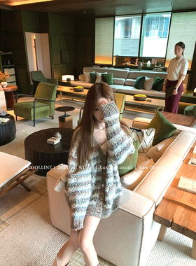 COOLLINE林子熙 琉璃flower 设计感重工订染纱线针织开衫垂感上衣