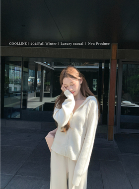 COOLLINE林子熙 wool晴山暮雪 两色bbr新款羊毛针织开衫修身上衣