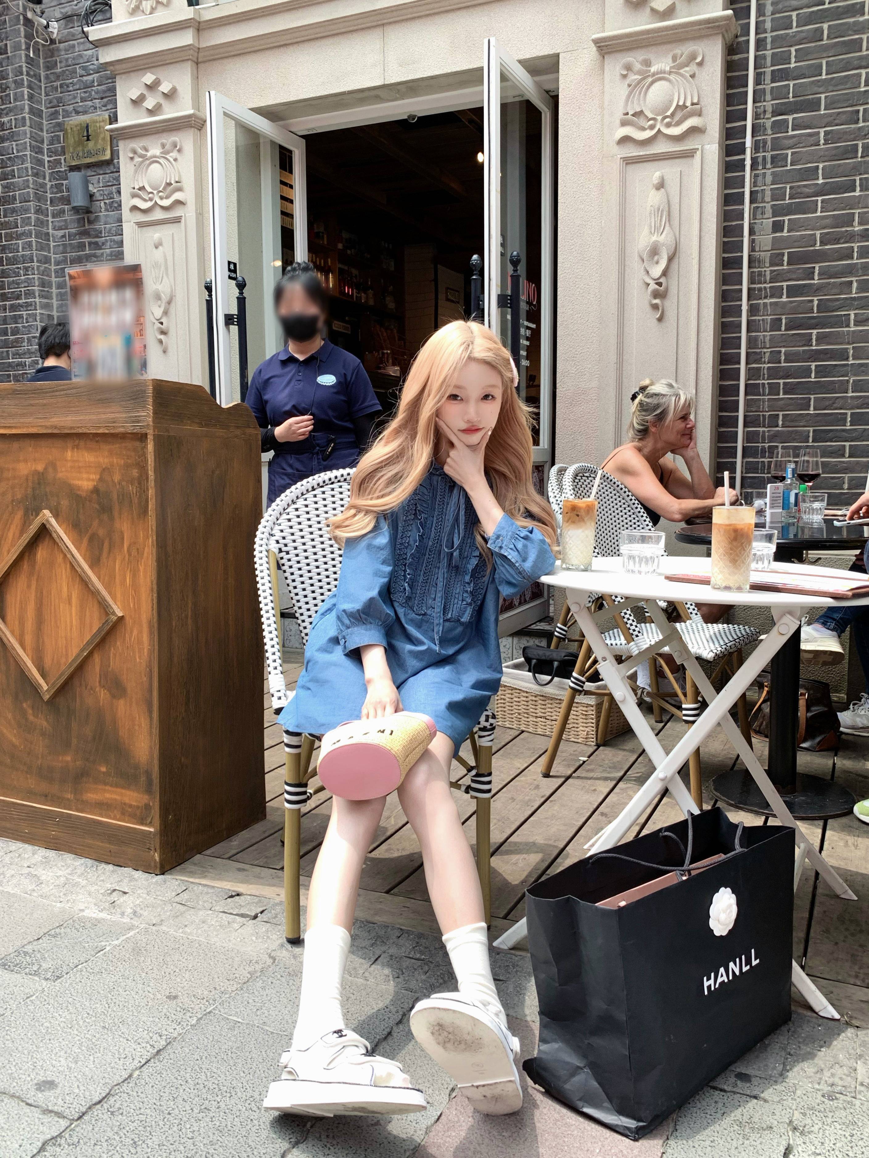 COOLLINE林子熙 不一样的牛仔娃娃裙法式复古牛仔连衣裙气质短裙,女装/女士精品,连衣裙,淘宝优惠券,粉丝福利购,淘宝优惠卷