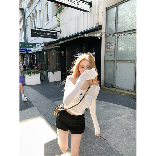 百搭简约上衣长袖弹力t