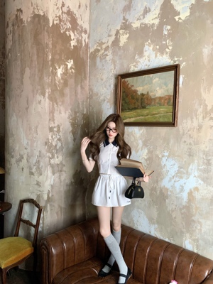 林子熙miu套装学院风衬衫蓬蓬裙