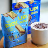 德国进口Blahlsen百乐顺PICKUP巧克力牛奶夹心饼干12枚127g加量版