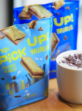 德国进口Blahlsen百乐顺PICKUP巧克力牛奶夹心饼干12枚127g加量版