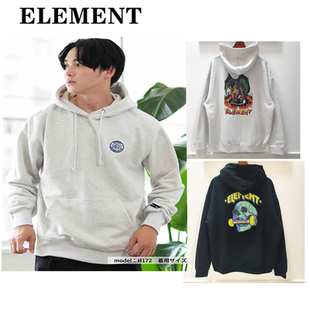 日本线ELEMENT连帽卫衣个性滑板潮牌大印花秋冬轮廓外套男女可穿