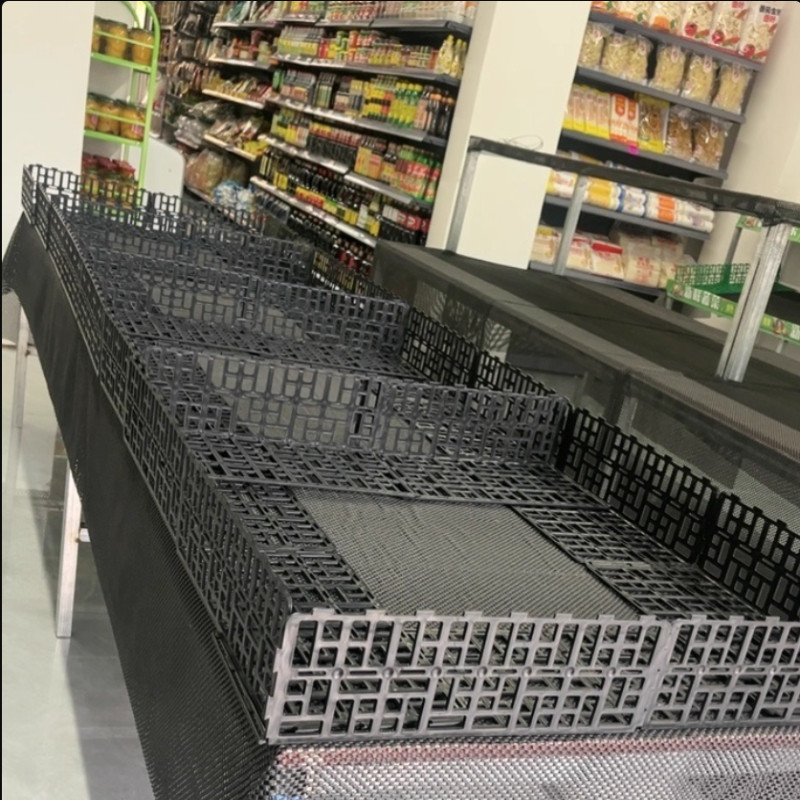 生鲜挡板超市水果护栏 蔬菜护边货架隔断 塑料围栏 黑色加厚隔板