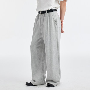 BUTTBILL 26SS基础宽松直筒复古通勤卫裤男女情侣四季休闲长裤子