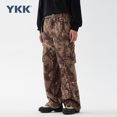 BUTTBILL BETA 24FW树枝迷彩立体贴袋工装裤宽松金属卡扣调解腰带