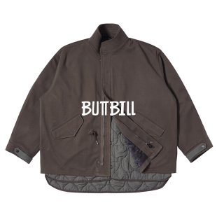 BUTTBILL22AW日系复古三合一两件套毛呢M51风衣外套宽松廓形棉衣