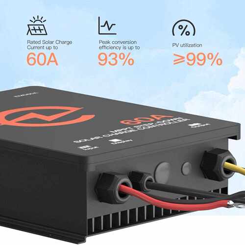 MPPT solar charge controller 60A output voltage 10-60V adjus