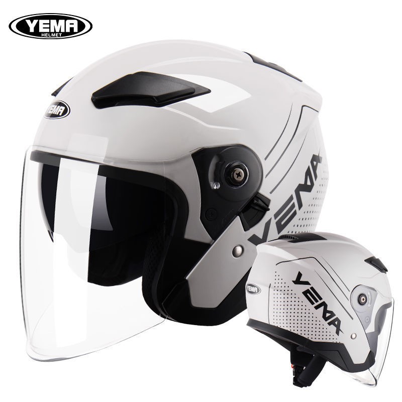 高档车头盔d男四季通用双镜摩片托车季全帽女夏安双镜防晒奢华i.