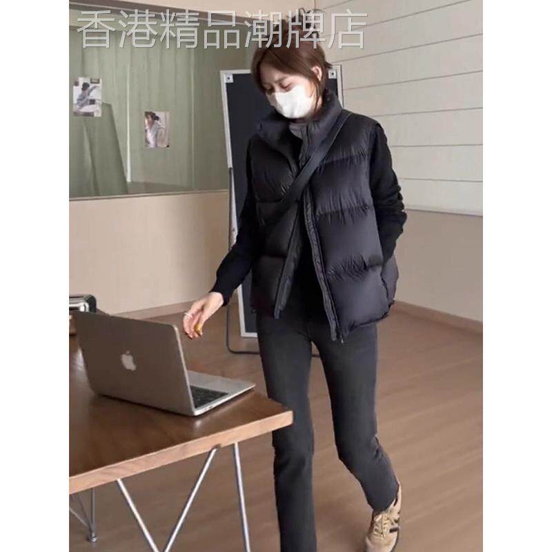 黑色羽绒马甲女短款背心女秋冬2025新款外搭立领高级感小个子坎肩