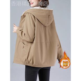 棉服外套女2025新款冬季大码胖mm加绒加厚保暖显瘦不臃肿冲锋衣
