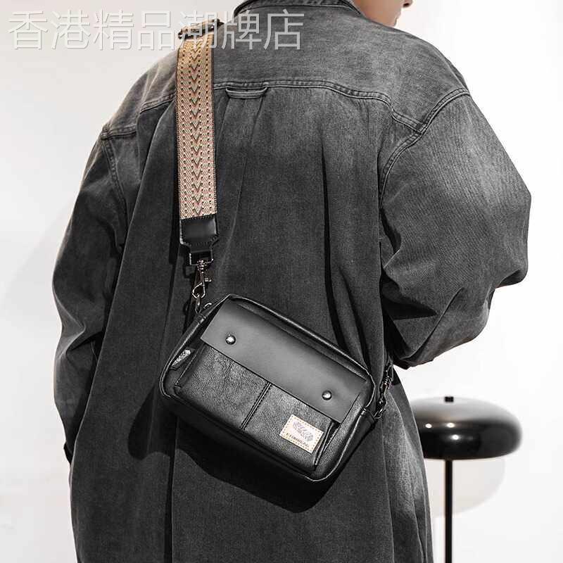 香港I.TGREG单肩包男包新款日系潮牌复古邮差包时尚斜挎包机车包