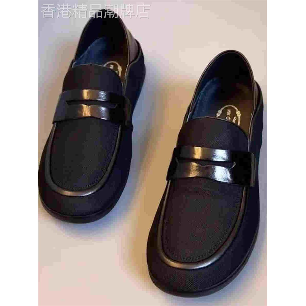 香港男鞋皮革春季商务休闲连帽鞋懒驾驶磨砂皮鞋软底鞋