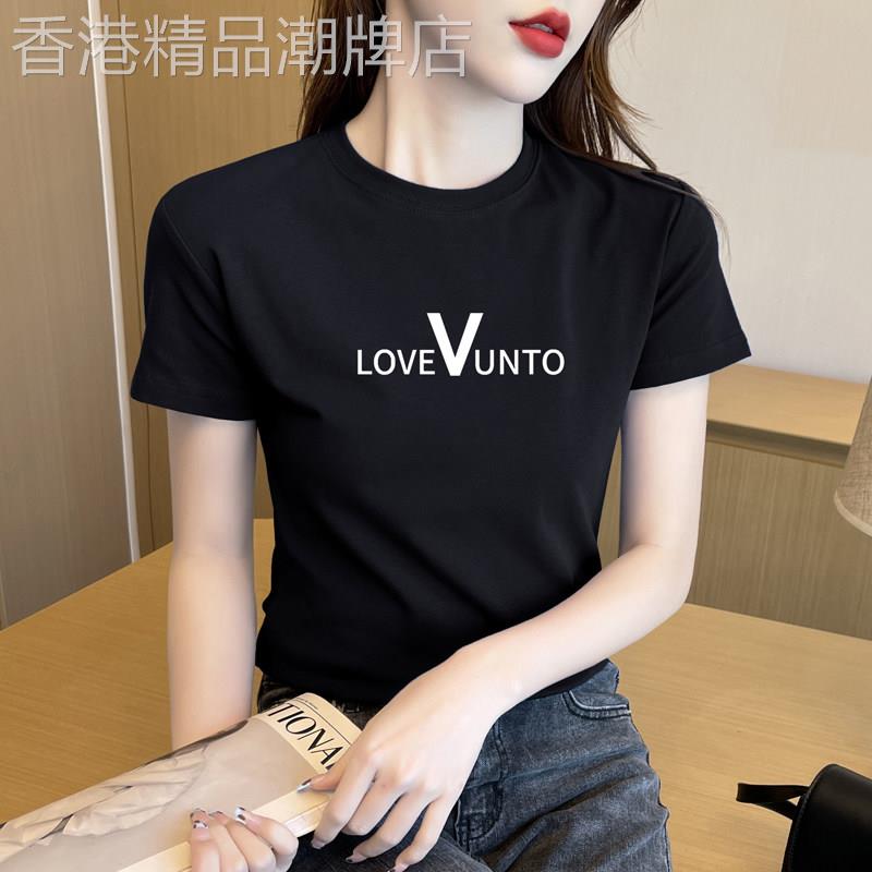 韩国短袖t恤女夏季2025新款设计感洋派T恤百搭白色韩版修身上衣