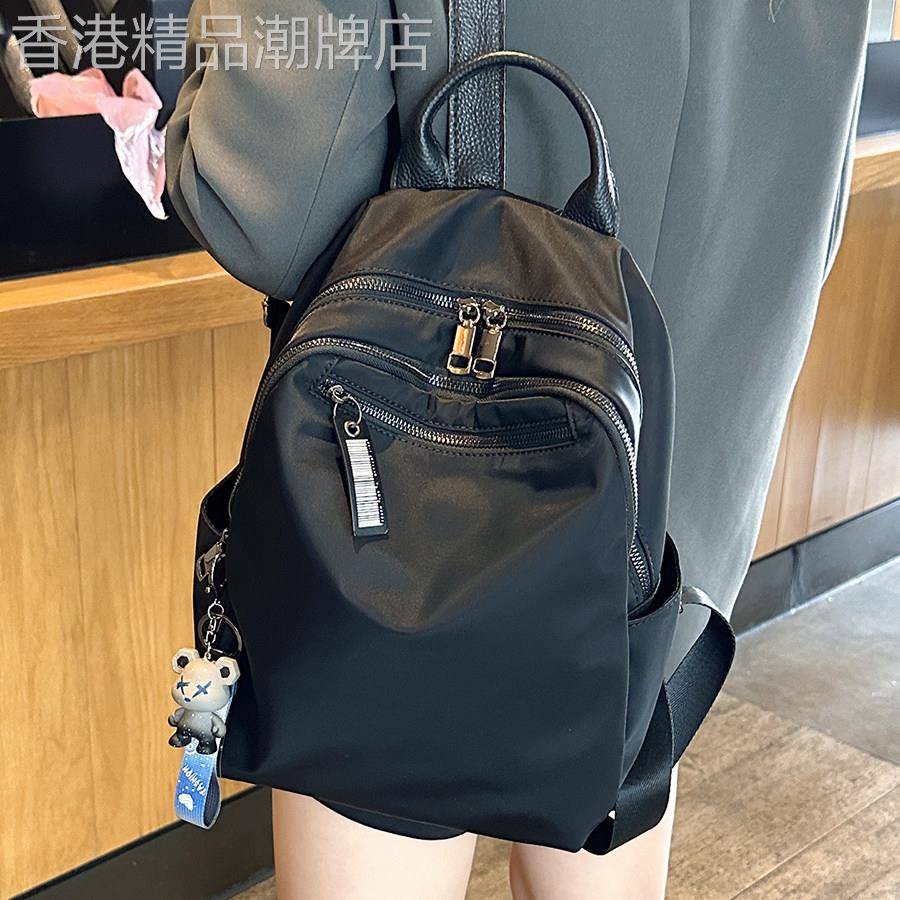 香港双肩包女牛津布2026新款潮百搭韩版大容量防水尼龙帆布旅行包