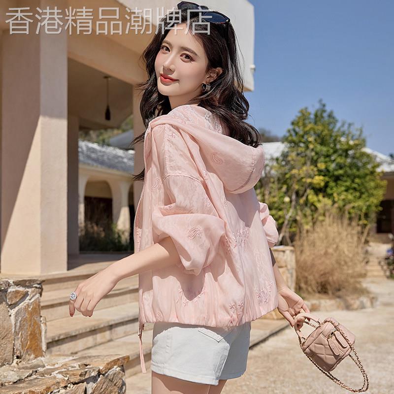 潮牌蕾丝拼接刺绣防晒衣女夏季薄款2026小个子时尚宽松防晒服外套