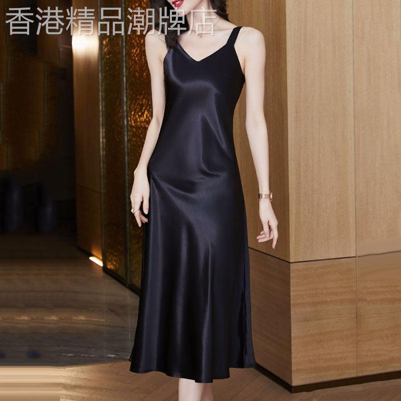 真丝性感吊带洋装女夏季2025年新款高级感显瘦桑蚕丝背心睡裙子