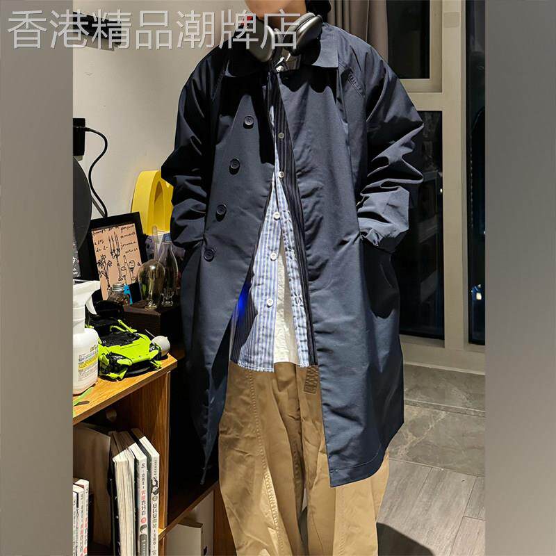 轻奢美系休闲中长版风衣男2026秋冬新款高街百搭宽松潮流大衣外套
