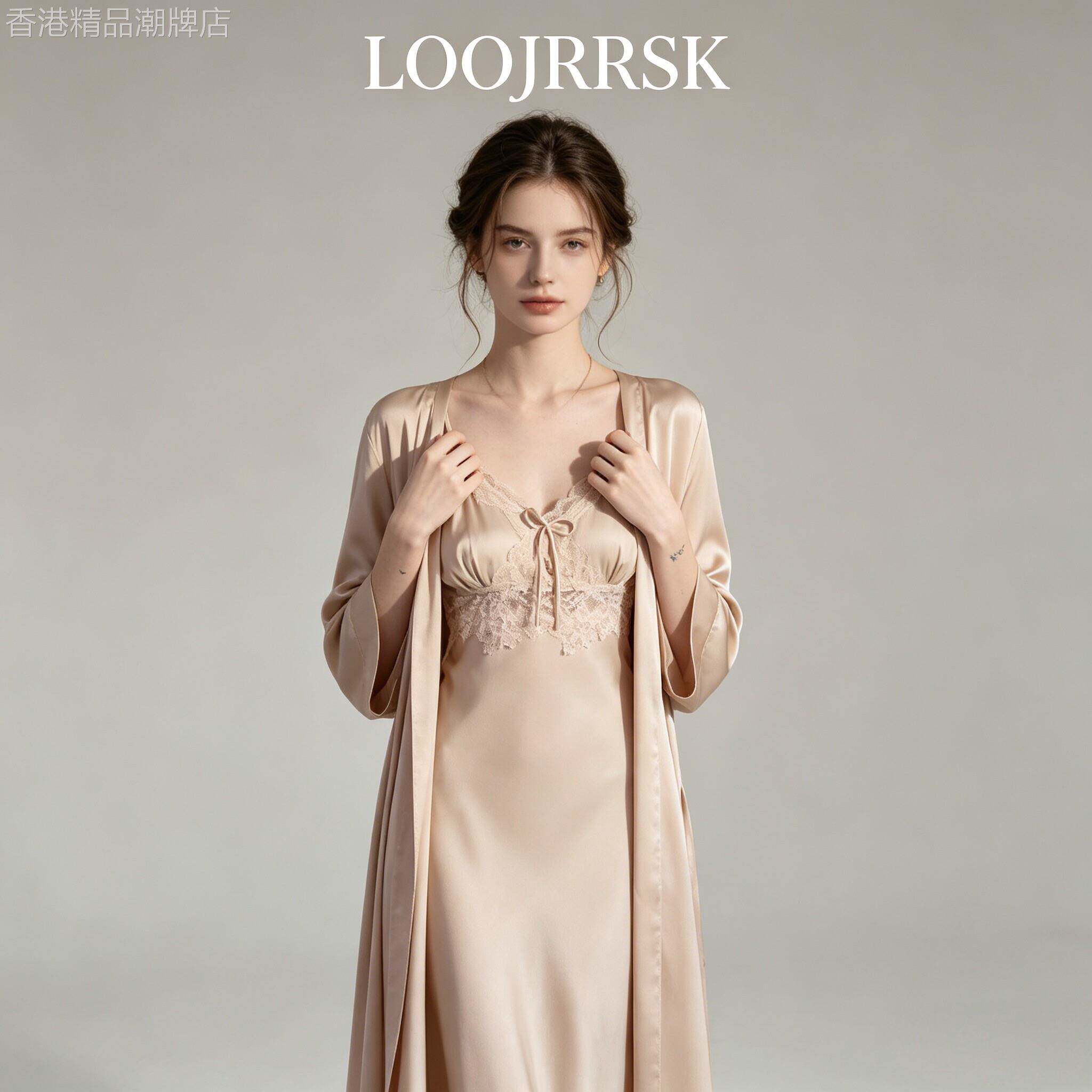 睡裙女加长款性感纯欲高级感桑蚕丝缎带胸垫吊带睡衣2026新款