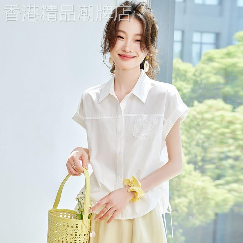 2026夏季新款白衬衫女短袖t恤高级感轻奢减龄休闲洋派百搭上衣潮