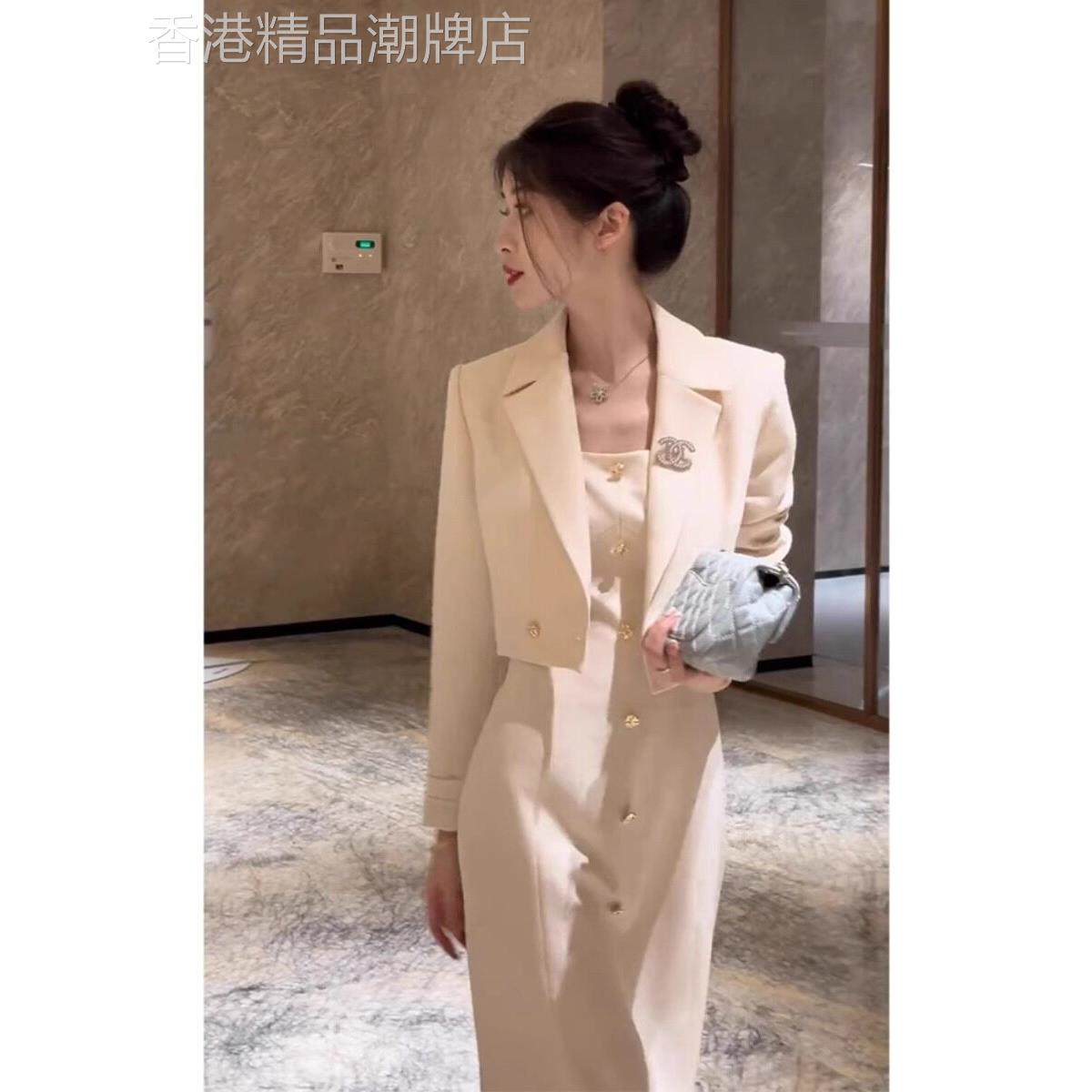 欧洲站秋季女装2025新款时尚专业优雅小香味风格套装吊带裙女士两