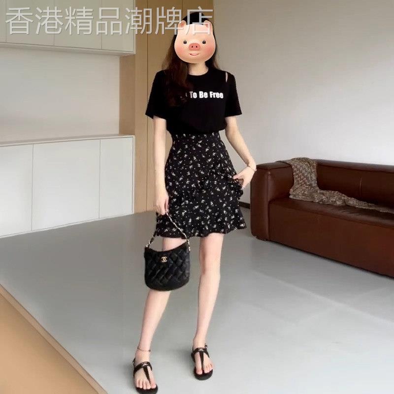 假两件短袖t恤洋装女夏季薄款2026新款显瘦设计感休闲包臀裙子