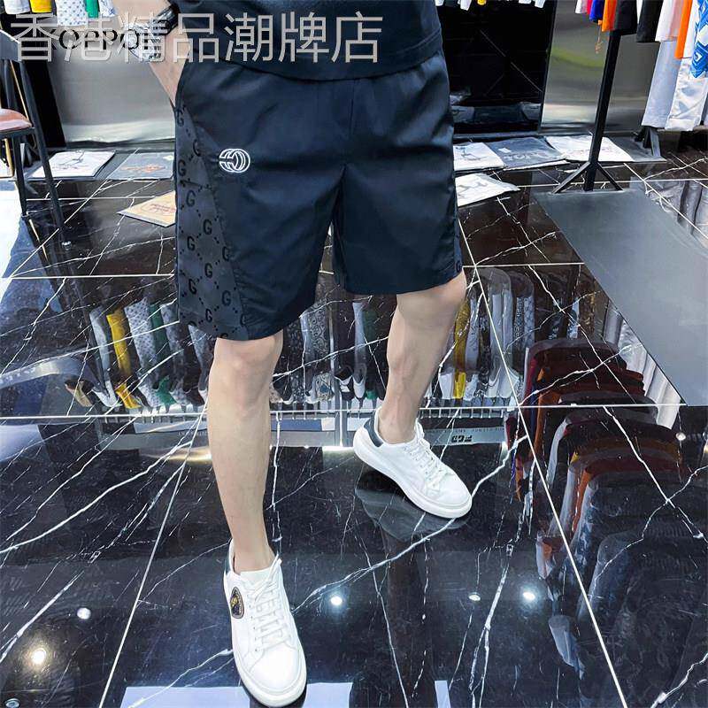 高端欧货冰丝休闲短裤沙滩裤男士潮牌速干2025夏季新款百搭五分裤
