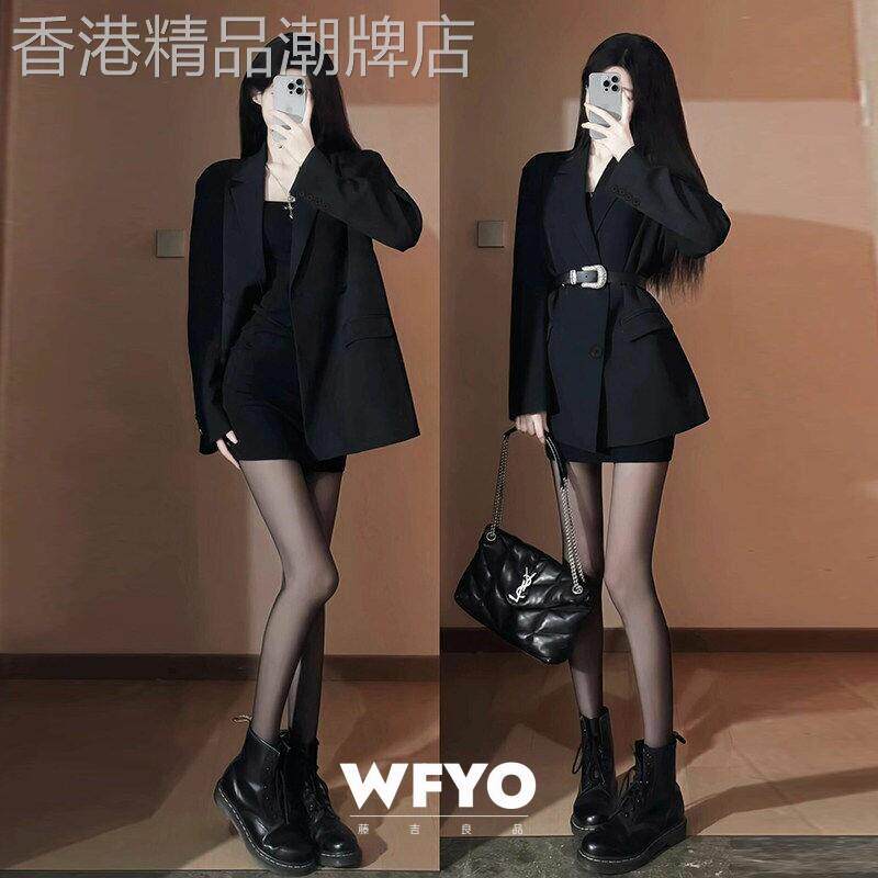 WFYO/黑色小西装外套女2026春秋新款小个子高级正肩收腰休闲西服