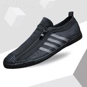 防臭一脚蹬休闲鞋 欧美设计师 帆布鞋 男透气薄款 精品 高端大气