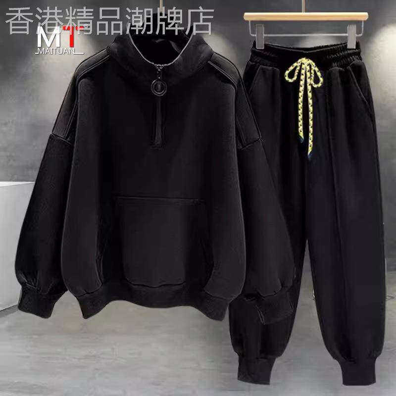 高端休闲卫衣套装男士运动服春秋冬季2025新款高级感痞帅男装穿搭