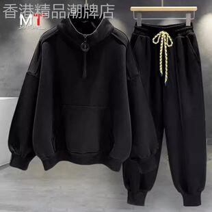 高端休闲卫衣套装男士运动服春秋冬季2025新款高级感痞帅男装穿搭