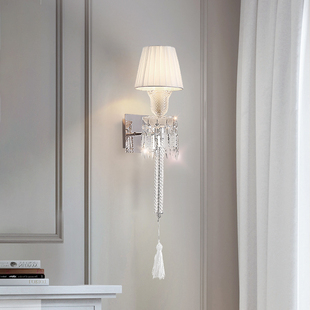 法式水晶壁灯设计师床头灯客厅走廊过道装饰墙壁灯具现代轻奢大气