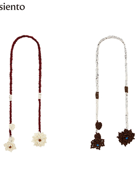 【明星同款】me siento 撞色钩针复古可爱腰带