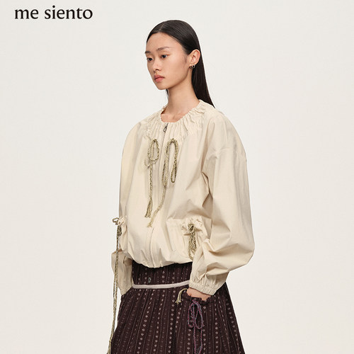 mesiento复古福袋口袋外套