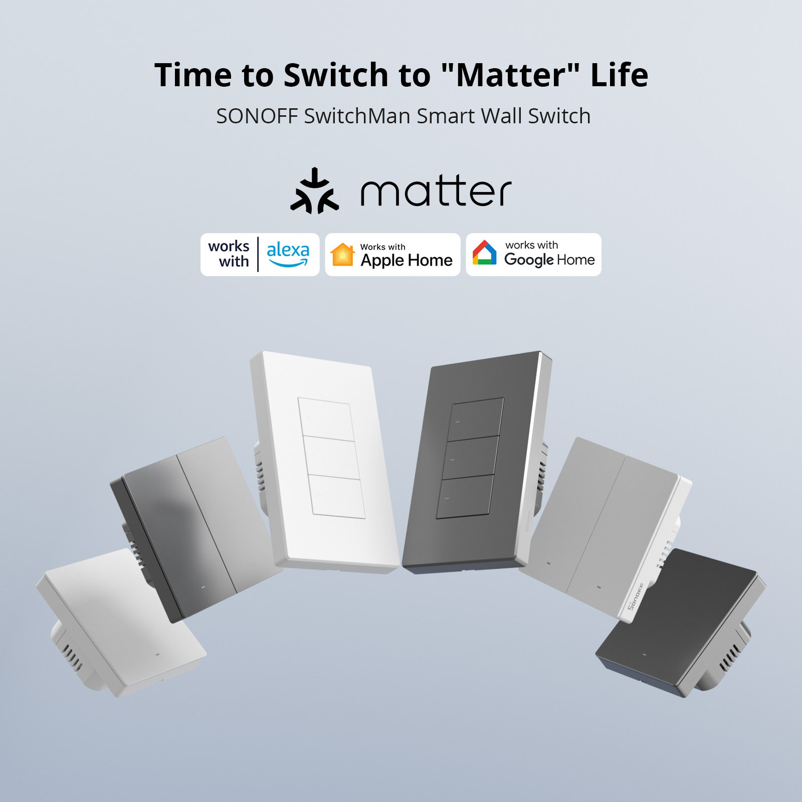 SONOFF M5 Matter易微联wifi智能开关控制面板 远程遥控语音 美规