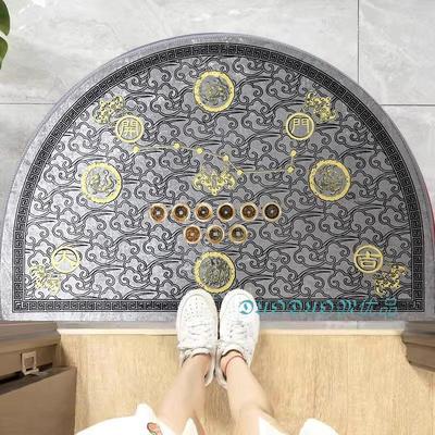 银灰色半圆七星地垫五帝钱入户