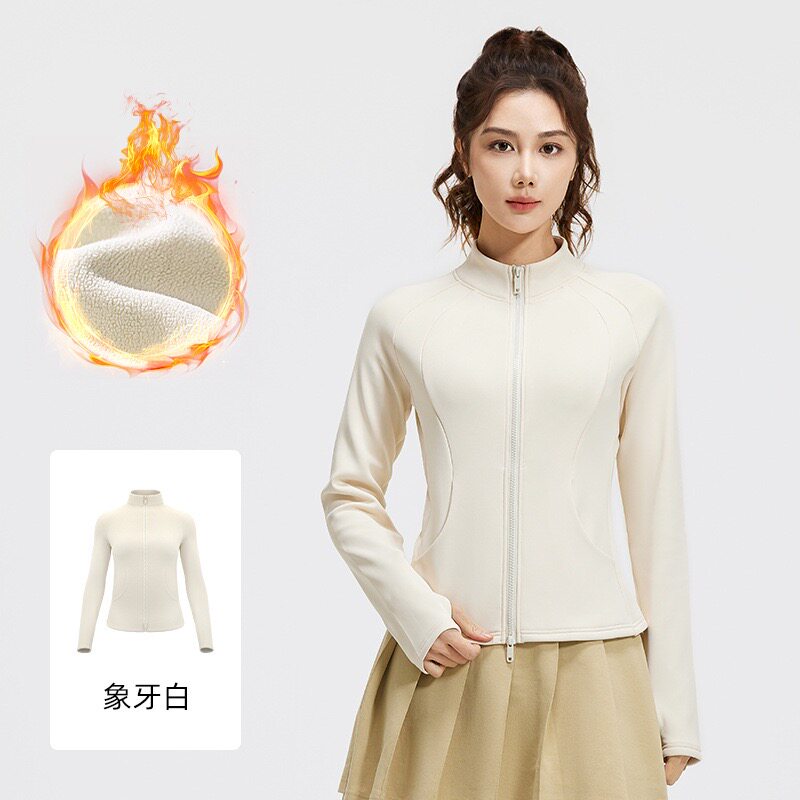 花样滑冰服加绒加厚保暖立领外套双拉链滑冰外套图片