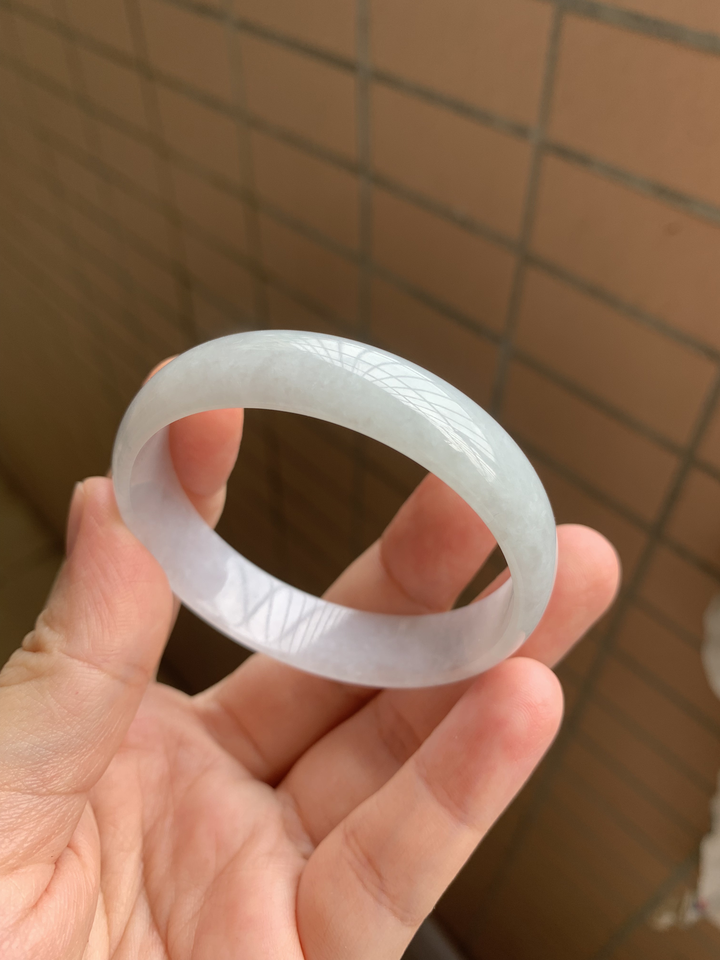 51-12-4缅甸纯天然A货翡翠冰透小圈口完美证书813保真