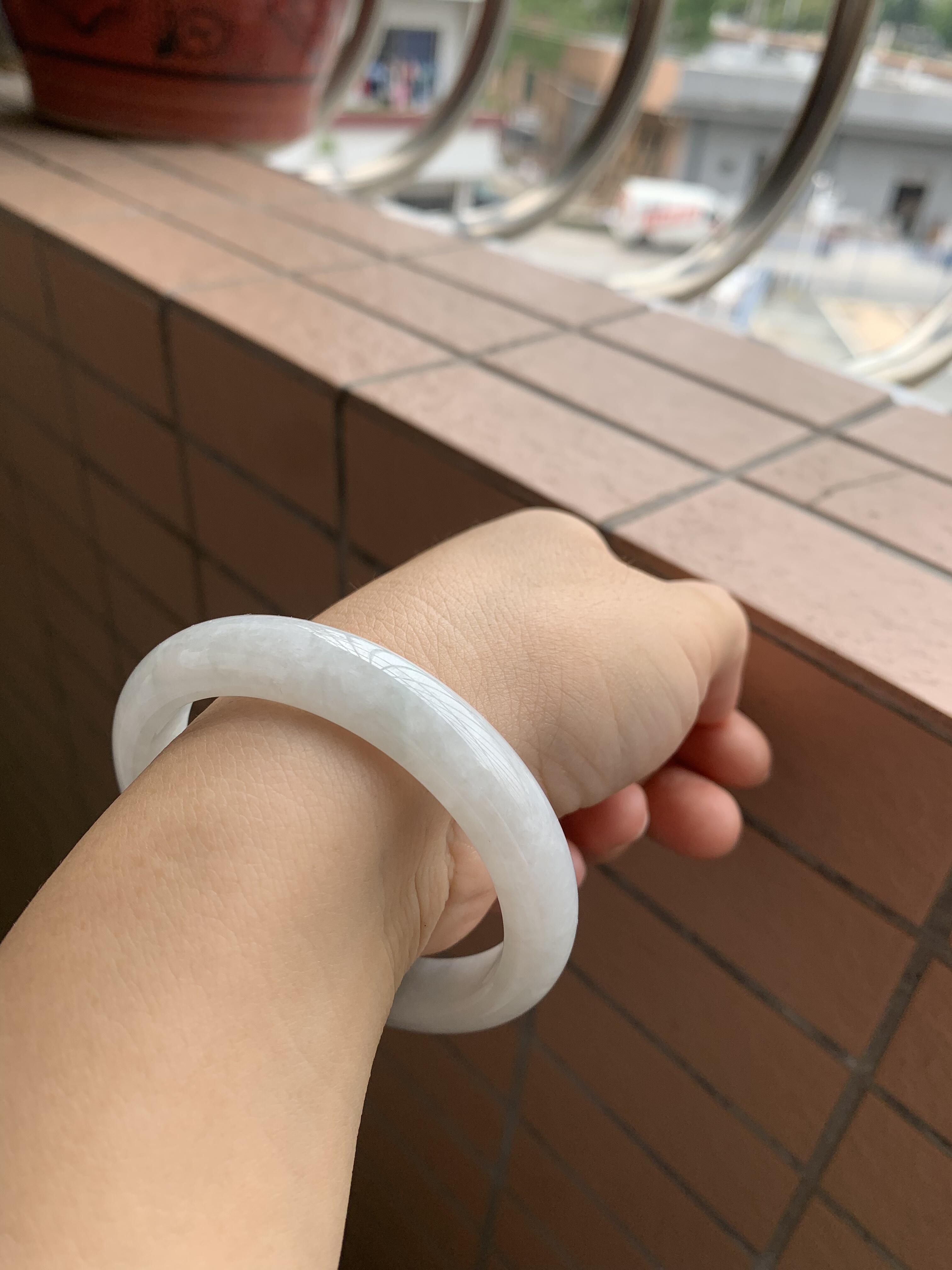 56-11-8缅甸纯天然A货翡翠白冰瑕疵证书853保真