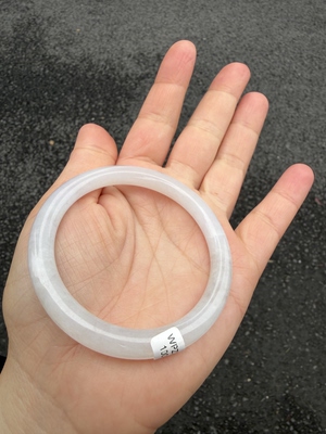 52.5-7.5圆条缅甸纯天然A货翡翠淡粉有石纹证书223保真