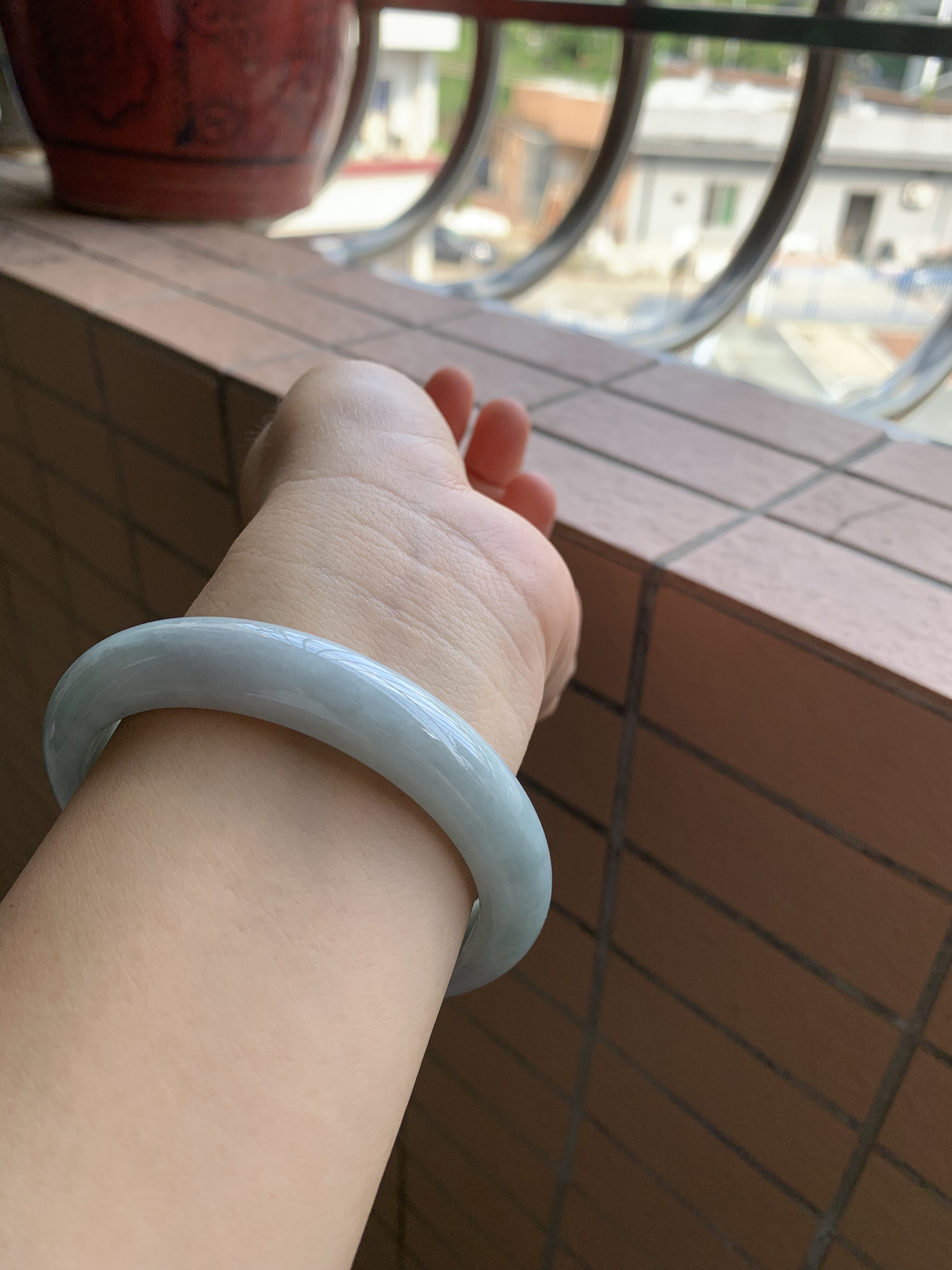 65-66缅甸纯天然A货翡翠淡蓝天空蓝细腻证书保真