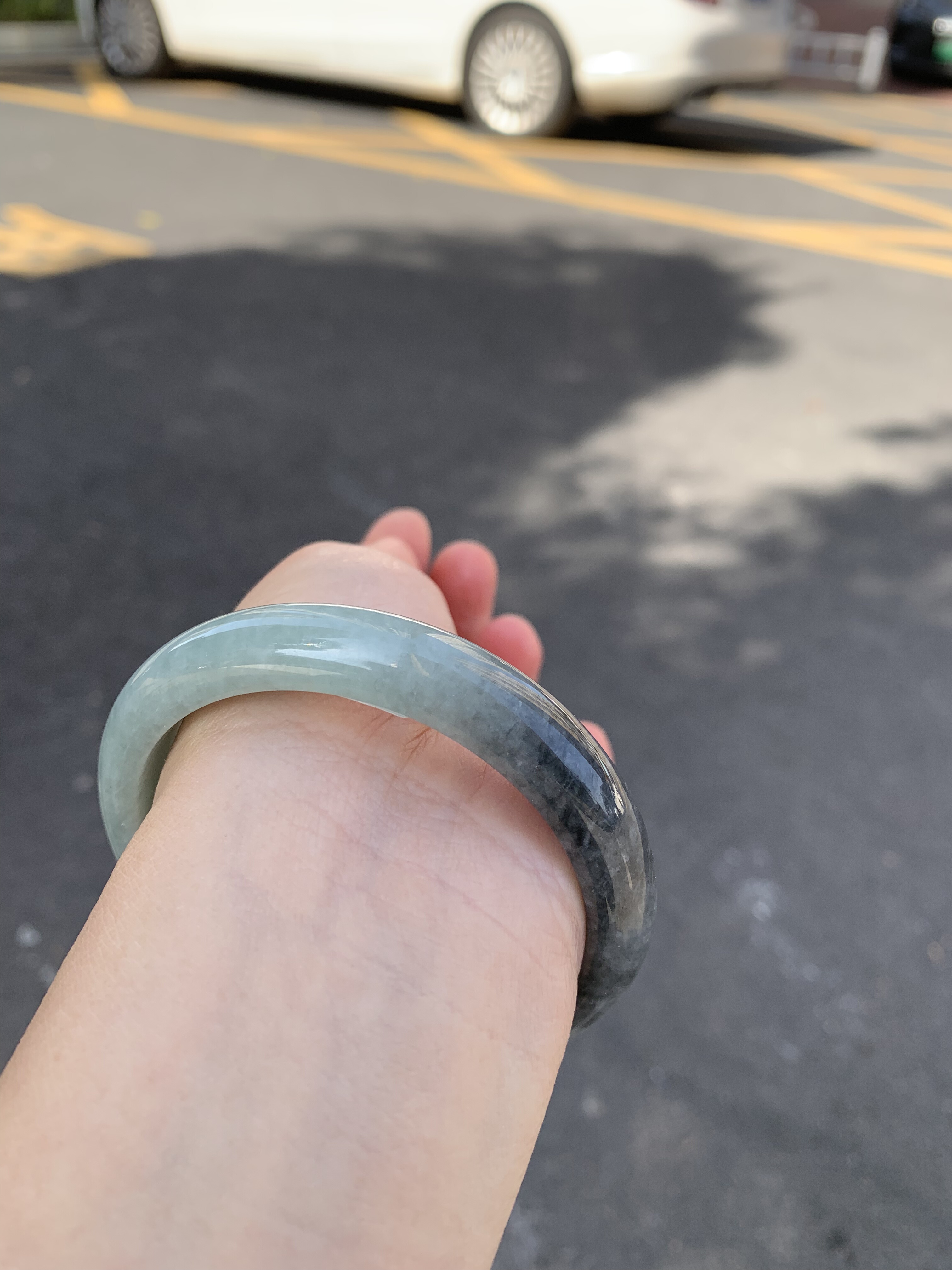 59.5-11.5-7.5缅甸纯天然A货翡翠半山半水半绿半黑特色证书966,珠宝/钻石/翡翠,手镯,淘宝优惠券,粉丝福利购,淘宝优惠卷