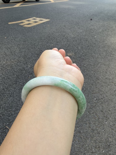 56.5-9缅甸纯天然A货翡翠豆种阳绿圆条证书627天然保真