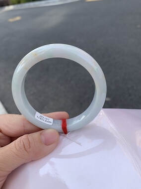 56-10.8-8缅甸纯天然A货翡翠淡紫淡绿桂花糕淡三彩证书187完美